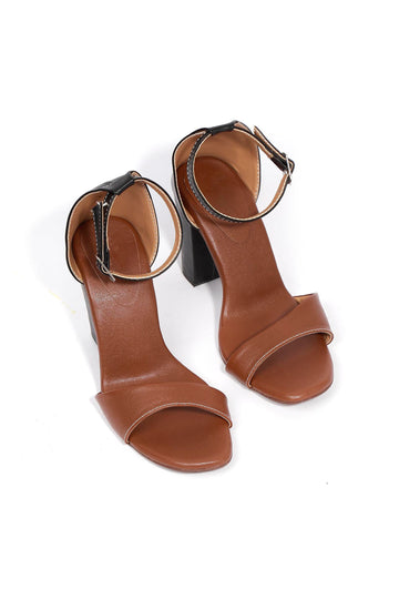 Chic Ombre Brown Heels with Cushioned Sole for Women